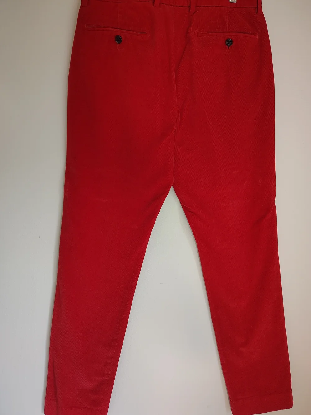 Jcrews Bowery Men's Red Velvet Corduroys Slim Fit Pants 30x32